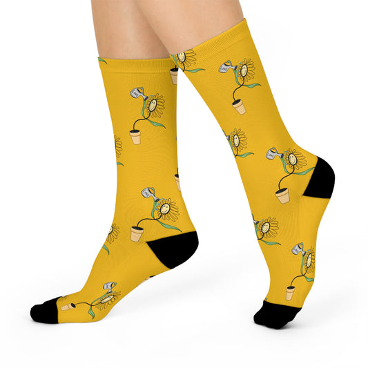 Sunny Flower Crew Socks